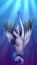 Size: 2904x5000 | Tagged: safe, artist:spirit-1, derpibooru import, oc, pegasus, pony, female, mare, solo, two toned wings, underwater