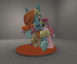 Size: 578x480 | Tagged: 3d, abomination, animated, applejack, artist:fishimira, cheerilee, daring do, derpibooru import, flitter, fluttershy, fusion, it all started when i was born, lyra heartstrings, not salmon, pinkie pie, rainbow dash, rarity, safe, science has gone too far, source filmmaker, spitfire, walking, wat, we have become one, what has science done