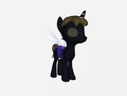 Size: 2000x1500 | Tagged: 3d, 3d pony creator, artist:damiranc1, brown eyes, brown mane, changeling, changeling oc, derpibooru import, fangs, happy, insect wings, male, oc, oc:damiranc1, safe, simple background, transparent background, transparent wings, unofficial characters only