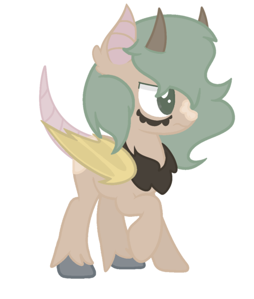 Size: 1020x1200 | Tagged: safe, artist:mattadamfluff, derpibooru import, oc, oc:azrael, unofficial characters only, bat pony, goat, hybrid, rat, base used, male, simple background, solo, transparent background