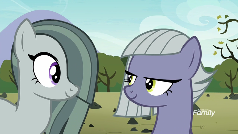 Size: 1920x1080 | Tagged: safe, derpibooru import, screencap, limestone pie, marble pie, earth pony, pony, the maud couple, bedroom eyes, discovery family logo, duo, female, out of context, sisters