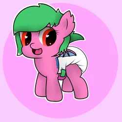 Size: 2500x2500 | Tagged: safe, artist:anonymilk, derpibooru import, oc, oc:lolly crunch, unofficial characters only, bat, bat pony, pony, baby, baby pony, cute, diaper, female, filly, foal