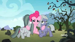 Size: 1920x1080 | Tagged: safe, derpibooru import, screencap, limestone pie, marble pie, pinkie pie, earth pony, pony, the maud couple, crying, pie sisters, siblings, sisters