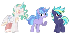 Size: 2672x1285 | Tagged: safe, artist:s1nb0y, derpibooru import, oc, unofficial characters only, draconequus, pegasus, pony, unicorn, female, male, mare, simple background, transparent background