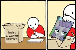 Size: 427x284 | Tagged: derpibooru import, exploitable meme, female, maud pie, meme, perry bible fellowship, safe, smiles i wanna protect, smiling, solo, the maud couple, when she smiles