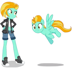 Size: 1115x1041 | Tagged: safe, artist:marian9, derpibooru import, lightning dust, human, pegasus, pony, equestria girls, alternate universe, converse, cute, dustabetes, equestria girls-ified, shoes, simple background, smiling, transparent background