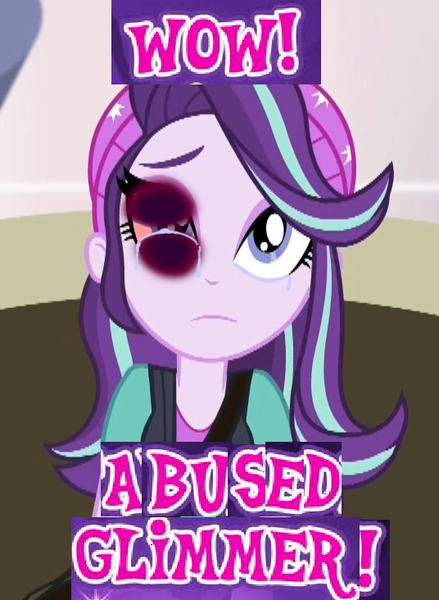 Size: 536x732 | Tagged: semi-grimdark, derpibooru import, edit, edited screencap, screencap, starlight glimmer, equestria girls, mirror magic, spoiler:eqg specials, abuse, abuse edit, beanie, black eye, caption, downvote bait, drama, eqg abuse edits, expand dong, exploitable meme, glimmerbuse, hat, image macro, meme, sad, starlight drama, wow! glimmer