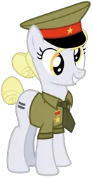 Size: 1600x3050 | Tagged: safe, artist:cheezedoodle96, derpibooru import, copper top, derpy hooves, earth pony, pony, the cutie map, .svg available, alternate hairstyle, april fools, april fools 2018, clothes, communism, cute, derp, earth pony derpy hooves, equal cutie mark, equalized, grin, hair bun, hat, medal, necktie, palette swap, peaked cap, race swap, recolor, shirt, simple background, smiling, solo, soviet, squee, stars, svg, transparent background, uniform, vector