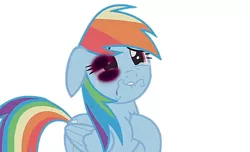 Size: 826x502 | Tagged: abuse, abuse edit, black eye, crying, dashabuse, derpibooru import, downvote bait, edit, parental glideance, poor rainbow dash, rainbow dash, sad, semi-grimdark