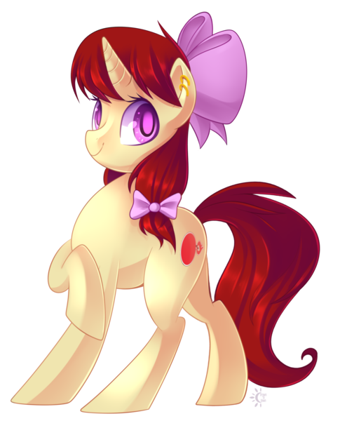 Size: 2552x3160 | Tagged: safe, artist:drawntildawn, derpibooru import, oc, pony, unicorn, bow, colored pupils, crossed hooves, curved horn, ear piercing, earring, female, hair bow, jewelry, looking at you, mare, piercing, raised hoof, simple background, solo, transparent background