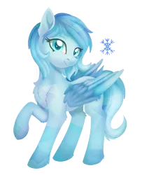 Size: 849x1047 | Tagged: safe, artist:dusthiel, derpibooru import, oc, oc:winter, unofficial characters only, crystal pony, pony, chest fluff, colored pupils, colored wings, crystal pegasus, crystal pony oc, female, leg fluff, looking at you, mare, raised hoof, simple background, solo, transparent background