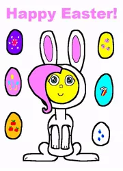 Size: 539x748 | Tagged: animal costume, artist:samueljcollins1990, bunny costume, clothes, costume, derpibooru import, easter, easter bunny, easter egg, fluttershy, happy easter, holiday, safe