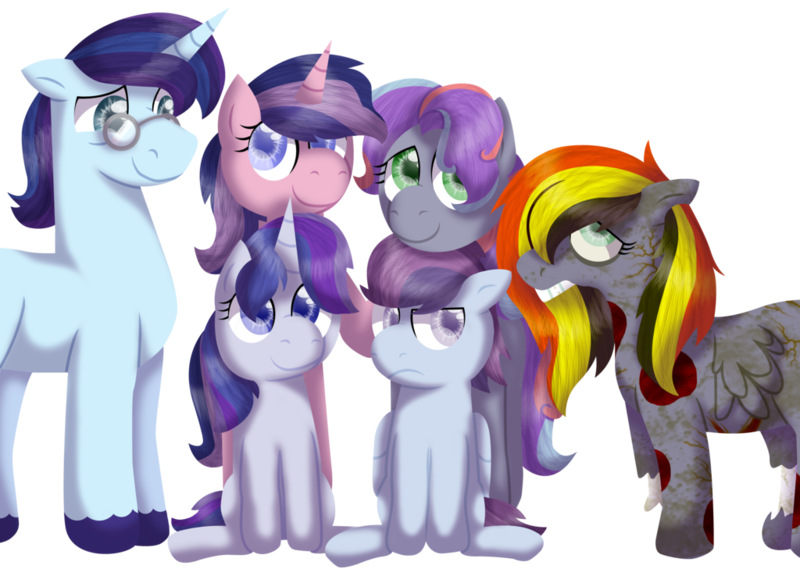 Size: 1024x728 | Tagged: semi-grimdark, artist:kindheart525, artist:saukapie, derpibooru import, oc, oc:airbrush, oc:amethyst glow, oc:color palette, oc:mozart, oc:paint swirl, oc:royal splendor, unofficial characters only, pegasus, pony, undead, unicorn, zombie, kindverse, bone, collaboration, female, glasses, male, oc x oc, offspring, offspring shipping, offspring's offspring, parent:fancypants, parent:oc:paint swirl, parent:oc:royal splendor, parent:rainbow dash, parent:rarity, parent:soarin', parents:oc x oc, parents:raripants, parents:soarindash, shipping, simple background, straight, transparent background