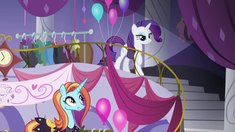 Size: 1920x1080 | Tagged: boutique, derpibooru import, intro, rarity, safe, sassy saddles, screencap, spoiler:s08