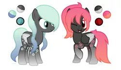 Size: 2041x1173 | Tagged: safe, artist:moonwolf96, derpibooru import, oc, oc:hana joy, oc:sakura, unofficial characters only, pegasus, pony, female, mare, reference sheet, two toned wings