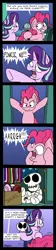 Size: 1180x5223 | Tagged: safe, artist:bobthedalek, derpibooru import, pinkie pie, starlight glimmer, earth pony, pony, unicorn, 2spooky, bone, closet, clothes, comic, dead, literal, magnifying glass, not what it looks like, shoes, skeleton, skull