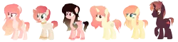 Size: 1912x458 | Tagged: safe, artist:venomns, derpibooru import, oc, oc:amber, oc:dusk, oc:solar, oc:soleil, unofficial characters only, pegasus, pony, unicorn, female, male, mare, simple background, stallion, transparent background