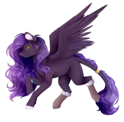 Size: 1024x1010 | Tagged: safe, artist:itsizzybel, derpibooru import, oc, oc:ender heart, unofficial characters only, pegasus, pony, clothes, colored hooves, ear piercing, female, jewelry, leonine tail, looking at you, mare, necklace, piercing, raised hoof, raised leg, simple background, socks, solo, spread wings, tail band, transparent background, wings