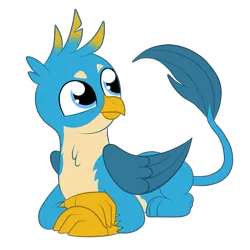 Size: 3000x3000 | Tagged: safe, artist:squipycheetah, derpibooru import, gallus, gryphon, school daze, crossed arms, cute, folded wings, gallabetes, griffons doing cat things, happy, male, prone, simple background, sitting, smiling, solo, transparent background