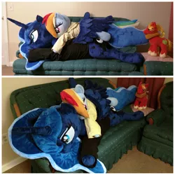 Size: 4000x4000 | Tagged: artist:epicrainbowcrafts, big macintosh, clothes, derpibooru import, hoodie, irl, lunadash, photo, plushie, princess luna, rainbow dash, safe, shipping