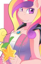 Size: 1540x2380 | Tagged: alicorn, anthro, artist:the-unicorn-lord, derpibooru import, female, kairi, kingdom hearts, paopu fruit, parody, princess cadance, safe, smiling, solo