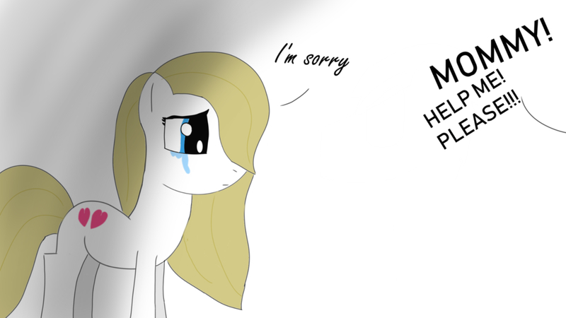 Size: 1920x1080 | Tagged: abuse, crappy art, crying, dark, derpibooru import, female, mother and daughter, oc, sad, semi-grimdark, simple background, white background