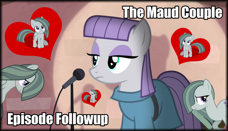 Size: 1280x738 | Tagged: derpibooru import, edit, edited screencap, episode followup, heart, marble pie, maud pie, microphone, safe, screencap, the maud couple