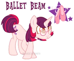 Size: 1024x845 | Tagged: safe, artist:squeakshimi, derpibooru import, oc, oc:ballet beam, unofficial characters only, pony, unicorn, female, glasses, magical lesbian spawn, mare, offspring, parent:moondancer, parent:princess celestia, simple background, solo, transparent background