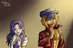 Size: 566x368 | Tagged: artist:anshiin, capper dapperpaws, capperity, derpibooru import, female, human, humanized, male, my little pony: the movie, rarity, safe, shipping, straight