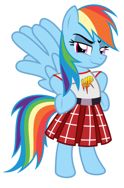 Size: 5800x8760 | Tagged: safe, artist:kuren247, derpibooru import, rainbow dash, pony, absurd resolution, badass, bipedal, faic, hooves on hips, kilt, rainbow dash always dresses in style, rowdy roddy piper, show accurate, simple background, smug, smugdash, sports, standing, transparent background, tribute, vector, wrestling, wwe