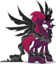 Size: 5000x5700 | Tagged: safe, artist:orin331, derpibooru import, pony of shadows, tempest shadow, alicorn, pony, my little pony: the movie, absurd resolution, angry, bad end, blank flank, dark magic, darkness, eye scar, female, fusion, glowing eyes, glowing scar, hatred, magic, mare, possessed, scar, simple background, solo, spread wings, tempest gets her horn back, tempest gets her wings back, transparent background, wings