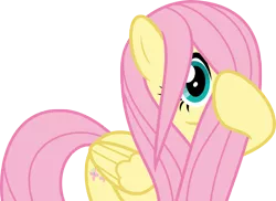 Size: 7000x5089 | Tagged: safe, artist:luckreza8, derpibooru import, fluttershy, pegasus, pony, school daze, .svg available, absurd resolution, cute, female, hair over one eye, looking at you, mare, shyabetes, simple background, solo, transparent background, vector