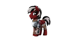 Size: 2560x1440 | Tagged: safe, artist:mysticalpha, derpibooru import, oc, oc:firestorm, cyborg, pegasus, pony, fallout equestria, armor, artificial wings, augmented, clothes, jacket, leather, leather armor, leather jacket, male, mechanical wing, pipbuck, shading, simple background, solo, steel, wings