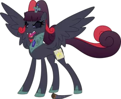 Size: 4876x4000 | Tagged: safe, artist:tentavamp, deleted from derpibooru, derpibooru import, oc, oc:princess black dahlia, unofficial characters only, crystal pony, pegasus, pony, absurd resolution, angry, collar, crown, evil, fake cutie mark, fake horn, jewelry, joke oc, mary sue, nightmare, princess, regalia, simple background, solo, spread wings, transparent background, wings