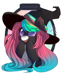 Size: 3000x3600 | Tagged: safe, artist:skylacuna, derpibooru import, oc, pony, bust, female, hat, high res, mare, portrait, simple background, solo, transparent background, witch hat