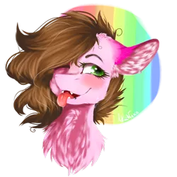 Size: 768x768 | Tagged: safe, artist:akiiichaos, derpibooru import, oc, oc:shiro, pony, bust, female, mare, portrait, simple background, solo, tongue out, transparent background