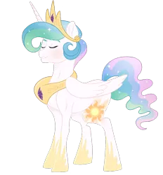 Size: 1024x1105 | Tagged: safe, artist:sunbutt-worshipper, derpibooru import, princess celestia, alicorn, pony, eyes closed, male, prince solaris, rule 63, simple background, smiling, solo, stallion, transparent background