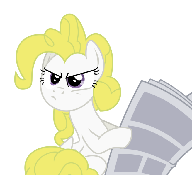 Size: 1538x1408 | Tagged: safe, artist:inudewaruika, derpibooru import, surprise, pony, newspaper, simple background, solo, transparent background, vector