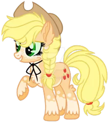 Size: 1024x1119 | Tagged: safe, artist:bezziie, derpibooru import, applejack, pony, alternate design, simple background, solo, transparent background, watermark