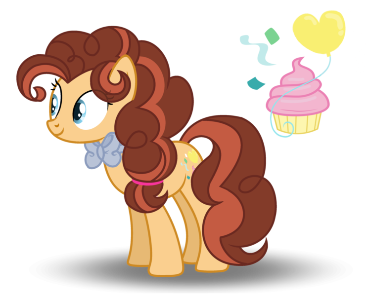 Size: 1024x826 | Tagged: safe, artist:ponycat-artist, derpibooru import, oc, oc:lucy cake, unofficial characters only, earth pony, pony, base used, biography, bowtie, cutie mark, female, mare, next generation, offspring, parent:cheese sandwich, parent:pinkie pie, parents:cheesepie, simple background, solo, standing, transparent background