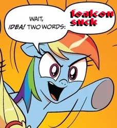 Size: 334x366 | Tagged: applejack, derpibooru import, exploitable meme, meme, obligatory pony, rainbow dash, safe, two words meme