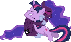 Size: 5500x3305 | Tagged: safe, artist:90sigma, artist:goldenmercurydragon, artist:mystserie, derpibooru import, edit, vector edit, princess luna, twilight sparkle, pegasus, pony, unicorn, recolor, simple background, transparent background, vector