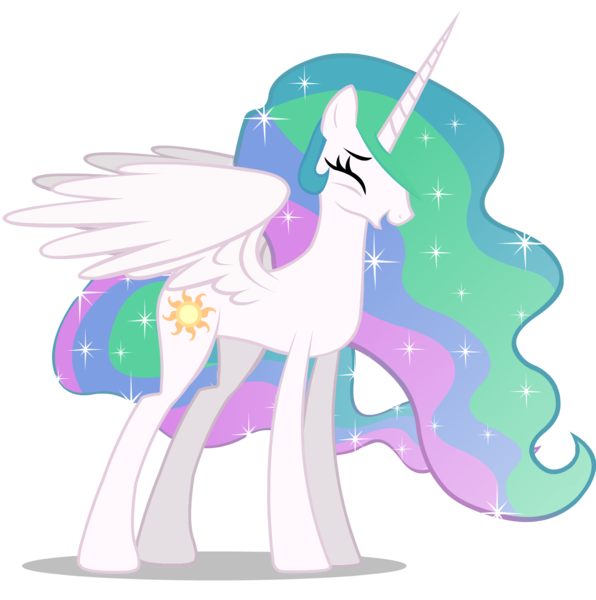 Size: 1588x1600 | Tagged: safe, artist:mixermike622, derpibooru import, edit, editor:slayerbvc, vector edit, princess celestia, alicorn, pony, accessory-less edit, barehoof, cute, cutelestia, female, laughing, mare, missing accessory, simple background, solo, sparkles, transparent background, vector