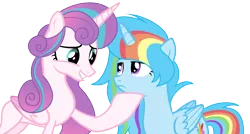 Size: 1884x1008 | Tagged: safe, artist:thesmall-artist, derpibooru import, princess flurry heart, oc, oc:colour sparkling, alicorn, pony, base used, female, magical lesbian spawn, mare, offspring, older, parent:rainbow dash, parent:twilight sparkle, parents:twidash, simple background, transparent background