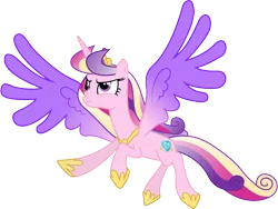 Size: 5700x4280 | Tagged: safe, artist:90sigma, derpibooru import, princess cadance, alicorn, pony, a canterlot wedding, absurd resolution, colored wings, female, flying, gradient wings, mare, serious, serious face, simple background, solo, spread wings, transparent background, vector, wings