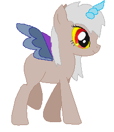 Size: 230x267 | Tagged: artist needed, derpibooru import, interspecies offspring, oc, oc:tormented spirits, offspring, parent:discord, parent:pinkie pie, parents:discopie, safe, simple background, solo, unofficial characters only