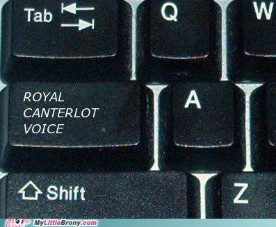 Size: 397x327 | Tagged: artist needed, canterlock, caps lock, derpibooru import, keyboard, no pony, safe, traditional royal canterlot voice