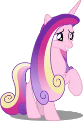 Size: 6491x9490 | Tagged: absurd resolution, accessory-less edit, alicorn, artist:decprincess, barehoof, derpibooru import, edit, editor:slayerbvc, female, grin, mare, missing accessory, princess cadance, raised hoof, safe, simple background, smiling, solo, transparent background, vector, vector edit