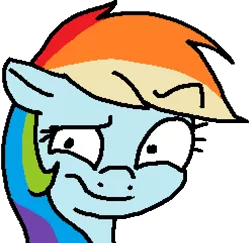 Size: 494x481 | Tagged: artist:paintanon, bust, derpibooru import, disgusted, ms paint, rainbow dash, safe, simple background, solo, transparent background