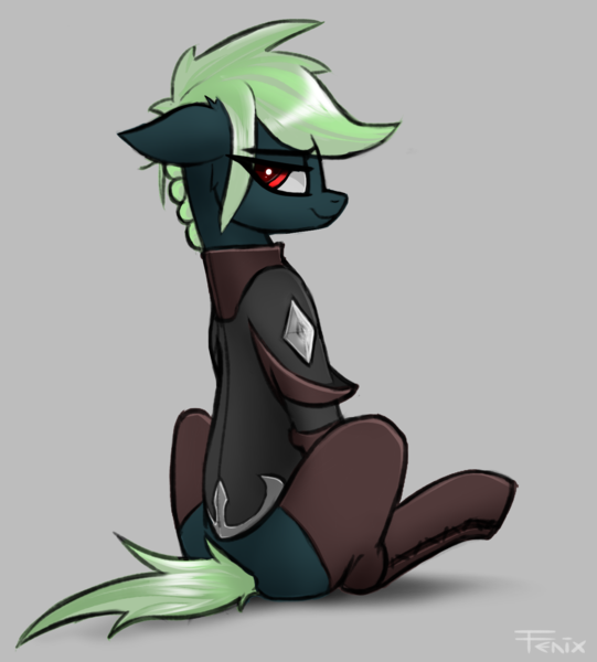 Size: 1446x1604 | Tagged: safe, artist:fenixdust, derpibooru import, oc, unofficial characters only, earth pony, pony, clothes, female, floppy ears, mare, sitting, smiling, solo